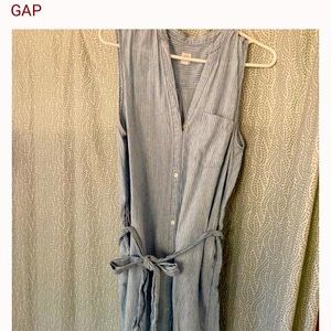 Gap striped Tie-waist Midi shirt dress